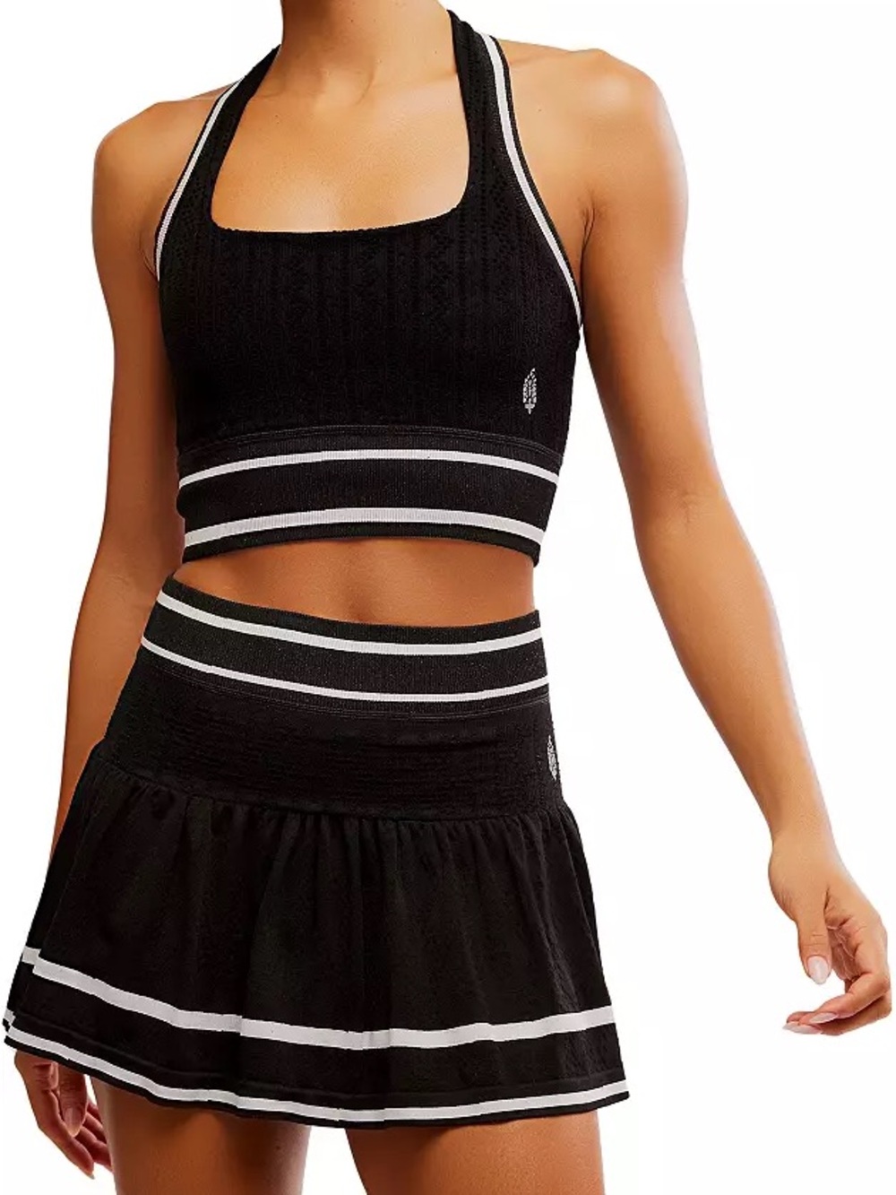 FP Movement Women's Advantage 2-Piece Set size XS/S black & white